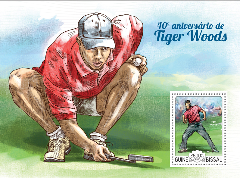 Tiger Woods - Issue of Guinée-Bissau postage stamps