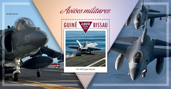 Military planes - Issue of Guinée-Bissau postage stamps