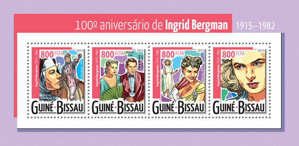 Ingrid Bergman - Issue of Guinée-Bissau postage stamps