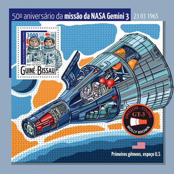 NASA’s mission Gemini 3 - Issue of Guinée-Bissau postage stamps