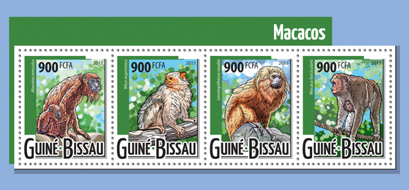 Monkeys - Issue of Guinée-Bissau postage stamps