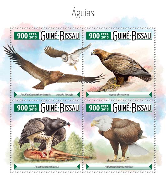 Eagles - Issue of Guinée-Bissau postage stamps