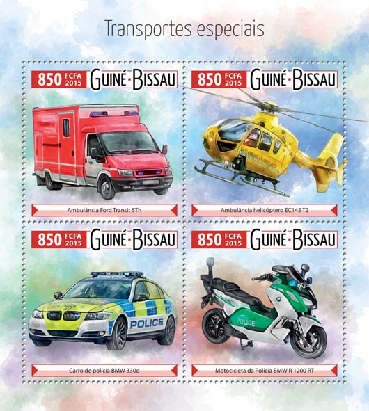 Special transport  - Issue of Guinée-Bissau postage stamps