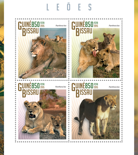 Lions - Issue of Guinée-Bissau postage stamps