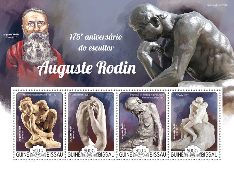 Auguste Rodin - Issue of Guinée-Bissau postage stamps