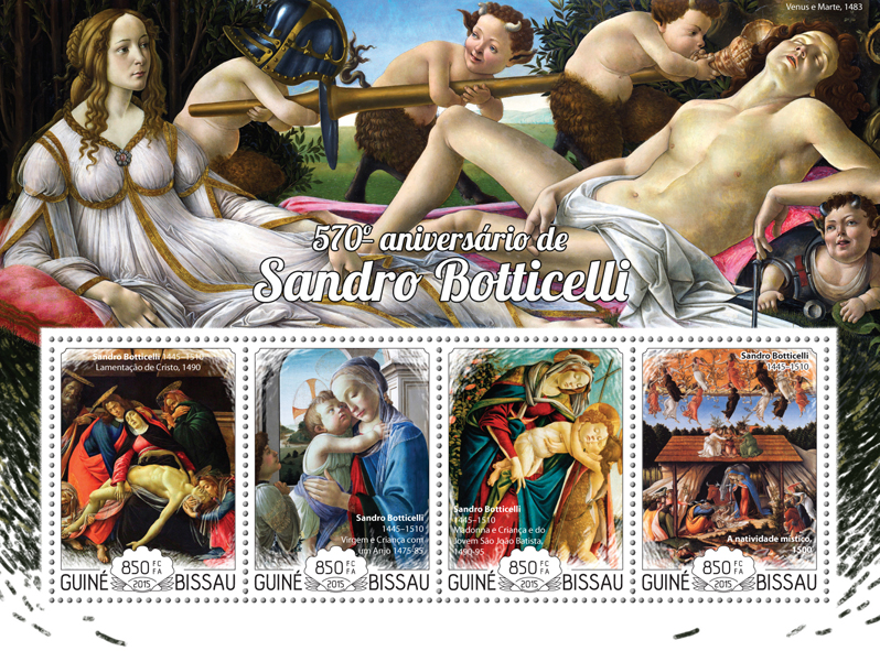 Sandro Botticelli - Issue of Guinée-Bissau postage stamps