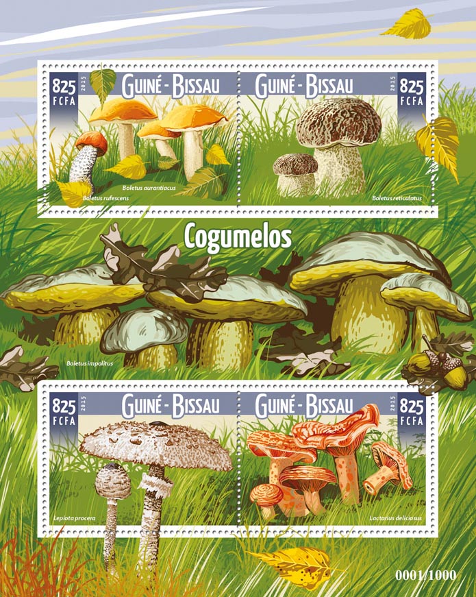 Mushrooms - Issue of Guinée-Bissau postage stamps