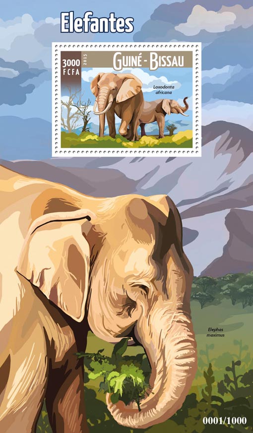 Elephants - Issue of Guinée-Bissau postage stamps