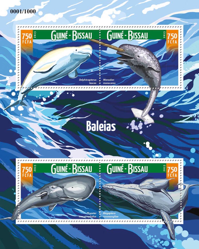Whales - Issue of Guinée-Bissau postage stamps