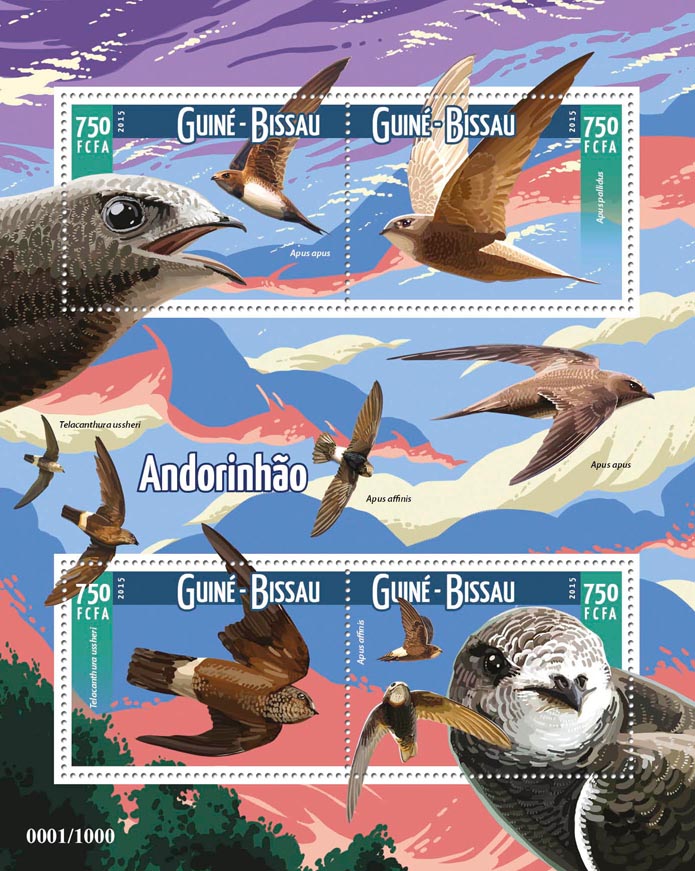 Swifts - Issue of Guinée-Bissau postage stamps