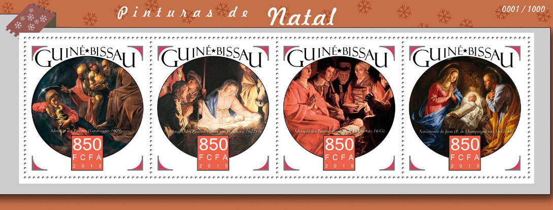 Christmas paintings - Issue of Guinée-Bissau postage stamps