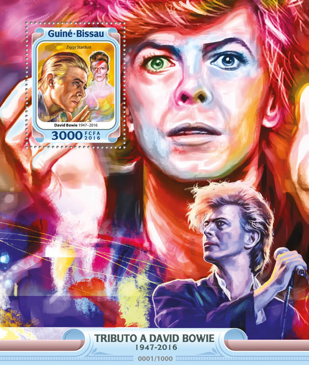 David Bowie - Issue of Guinée-Bissau postage stamps