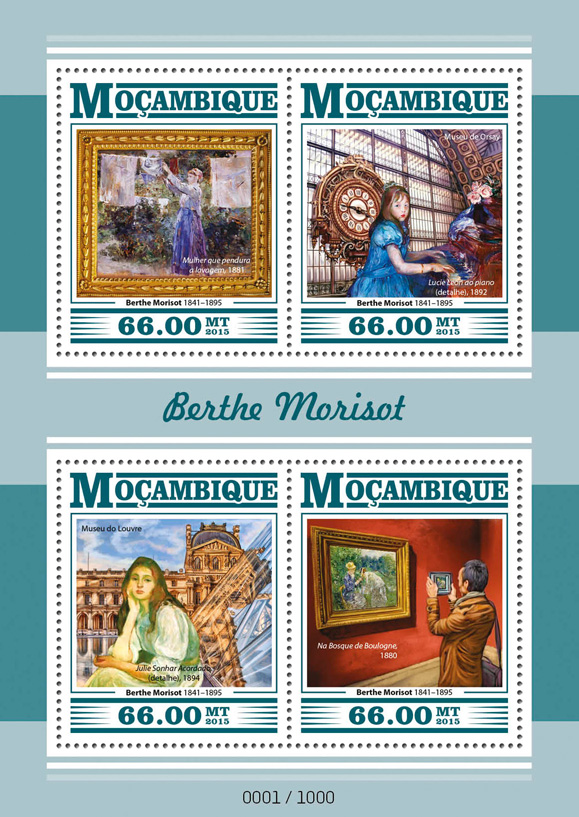 Berthe Morisot - Issue of Guinée-Bissau postage stamps