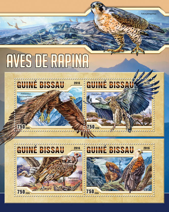 Birds of Prey - Issue of Guinée-Bissau postage stamps