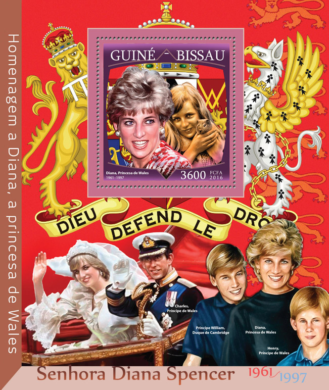 Lady Diana - Issue of Guinée-Bissau postage stamps