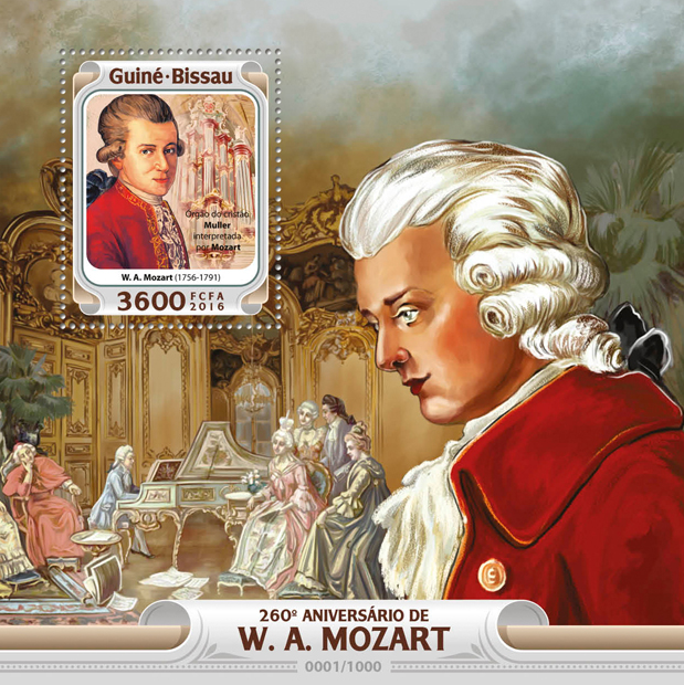 W. A. Mozart - Issue of Guinée-Bissau postage stamps