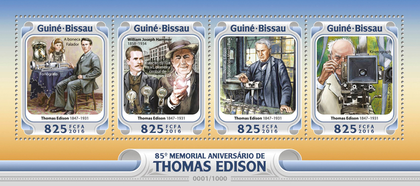 Thomas Edison - Issue of Guinée-Bissau postage stamps