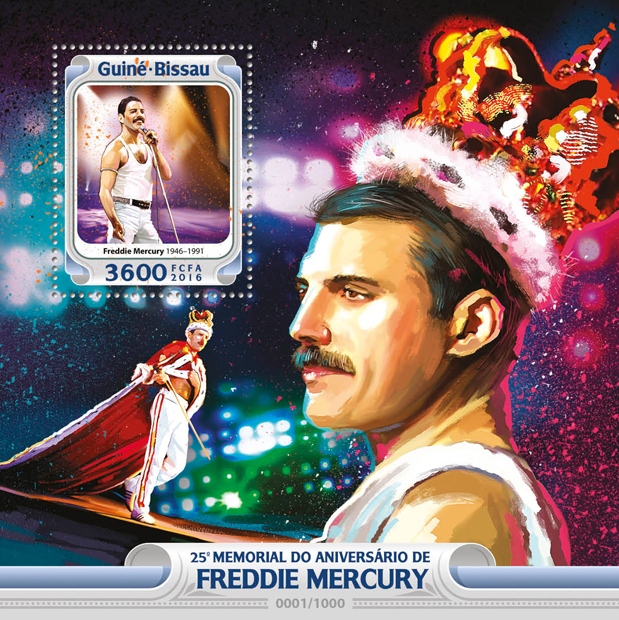 Freddie Mercury - Issue of Guinée-Bissau postage stamps