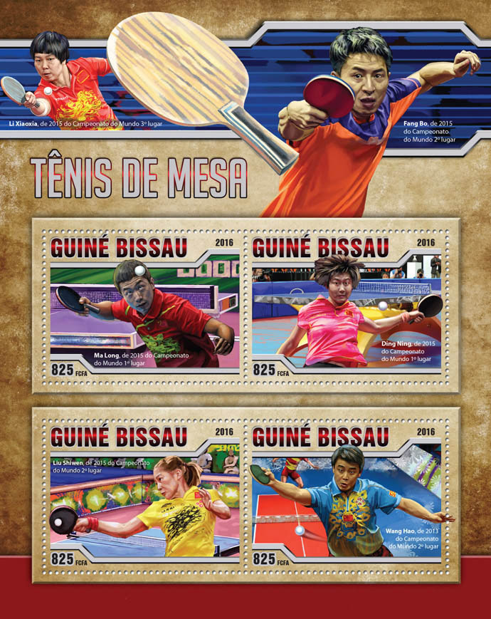 Table Tennis - Issue of Guinée-Bissau postage stamps
