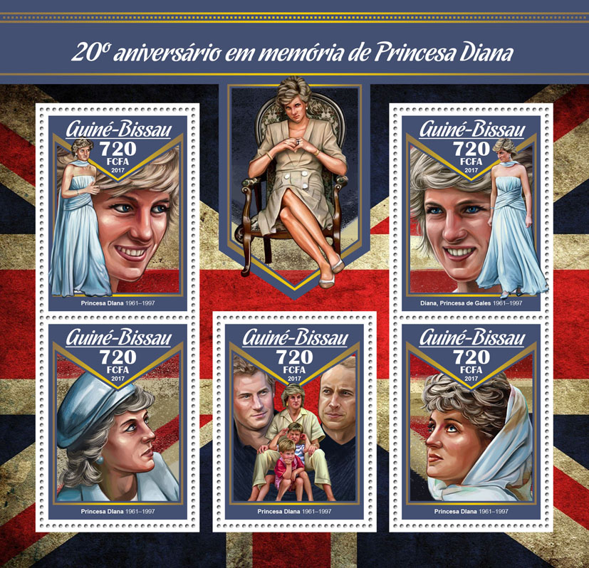 Princess Diana - Issue of Guinée-Bissau postage stamps