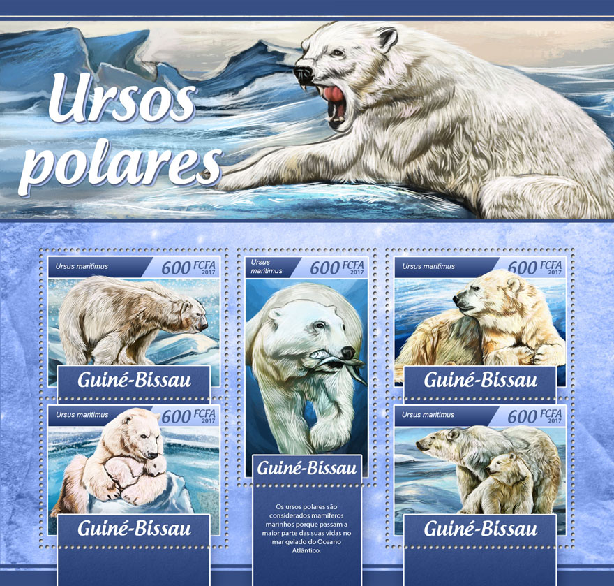 Polar bears - Issue of Guinée-Bissau postage stamps