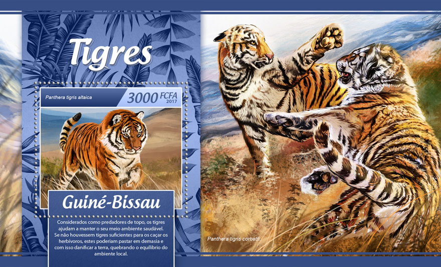 Tigers - Issue of Guinée-Bissau postage stamps