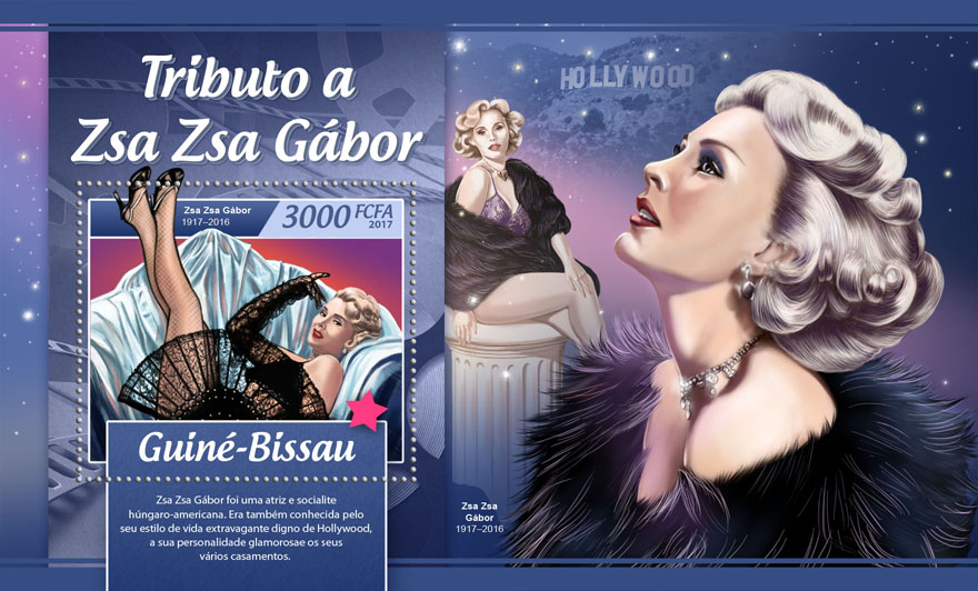 Zsa Zsa Gabor - Issue of Guinée-Bissau postage stamps
