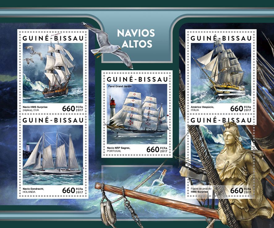 Tall ships - Issue of Guinée-Bissau postage stamps