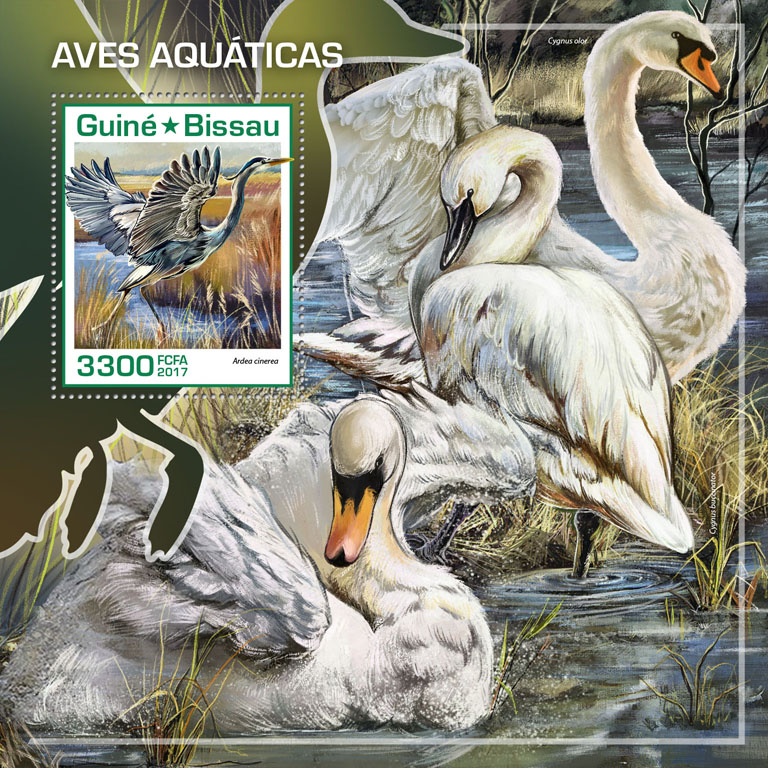 Water birds - Issue of Guinée-Bissau postage stamps