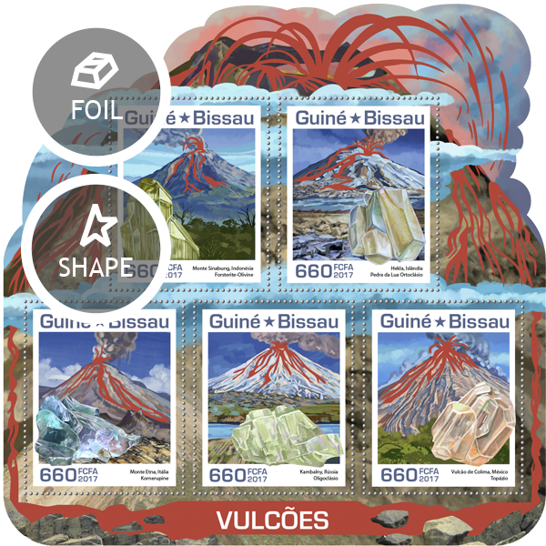 Volcanoes - Issue of Guinée-Bissau postage stamps