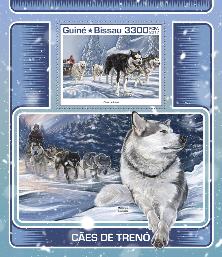 Sledge dogs - Issue of Guinée-Bissau postage stamps