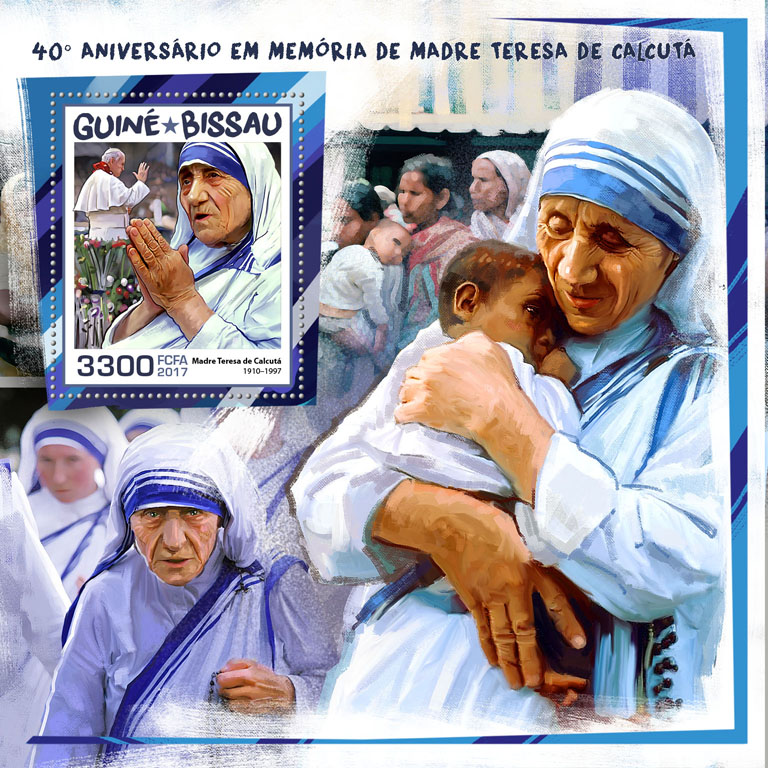Mother Teresa - Issue of Guinée-Bissau postage stamps