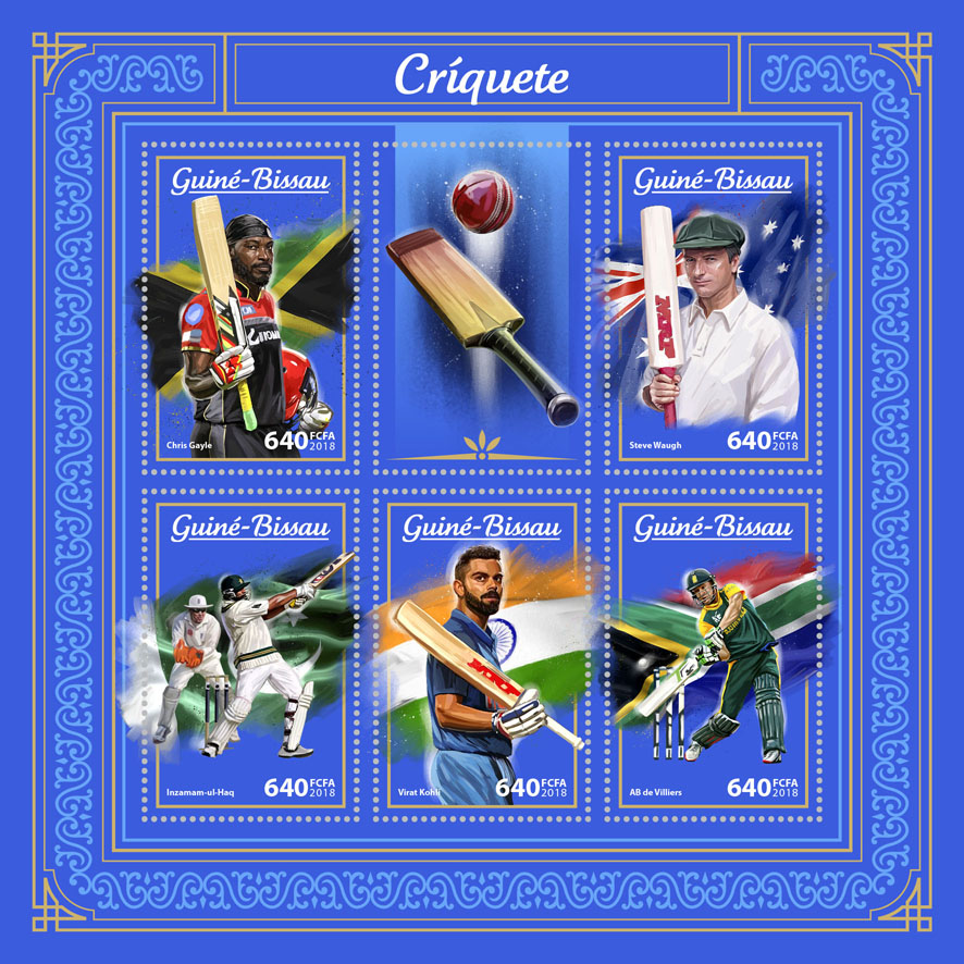 Cricket - Issue of Guinée-Bissau postage stamps