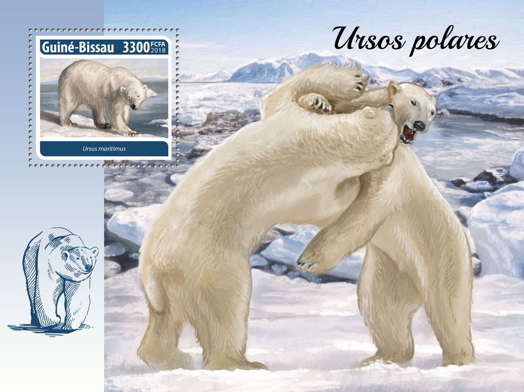 Polar bear - Issue of Guinée-Bissau postage stamps