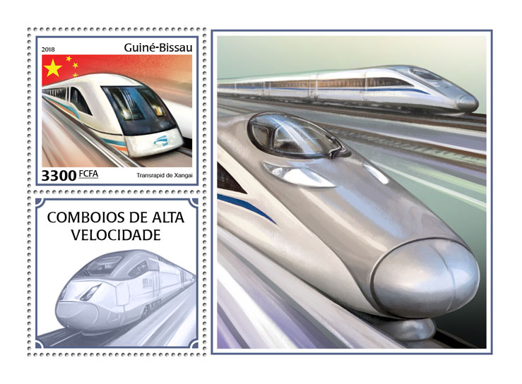 Speed trains - Issue of Guinée-Bissau postage stamps