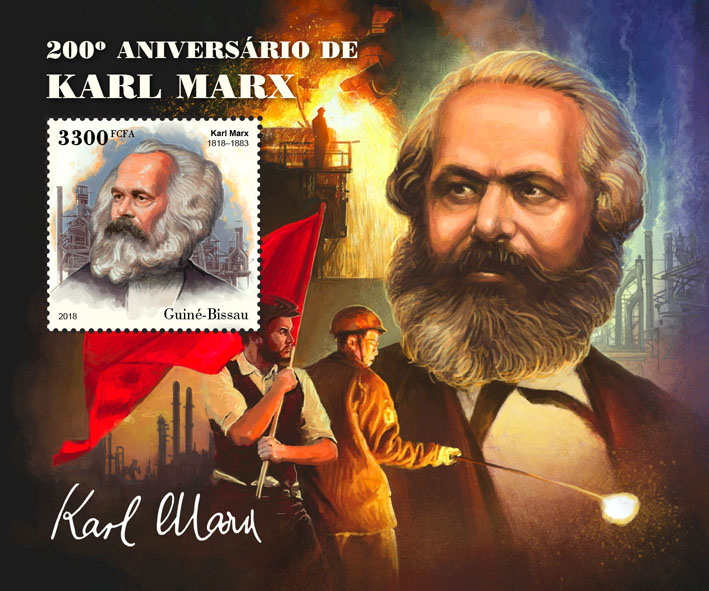 Karl Marx - Issue of Guinée-Bissau postage stamps