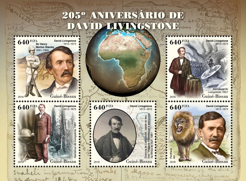 David Livingstone - Issue of Guinée-Bissau postage stamps