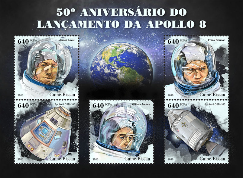 Apollo 8 - Issue of Guinée-Bissau postage stamps