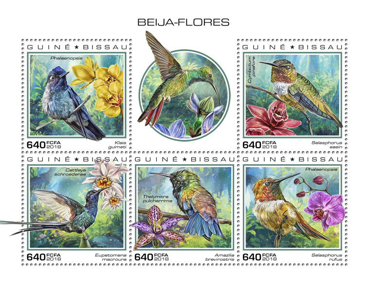 Hummingbirds - Issue of Guinée-Bissau postage stamps