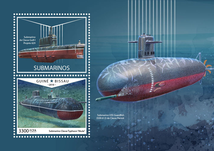 Submarines - Issue of Guinée-Bissau postage stamps