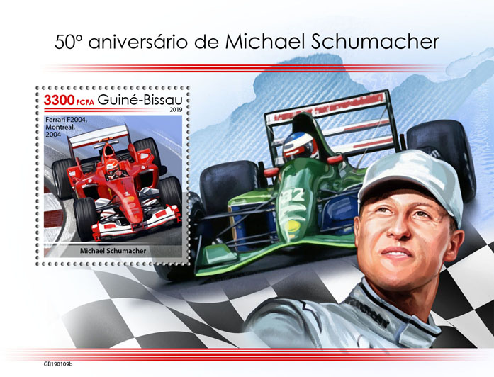 Michael Schumacher - Issue of Guinée-Bissau postage stamps