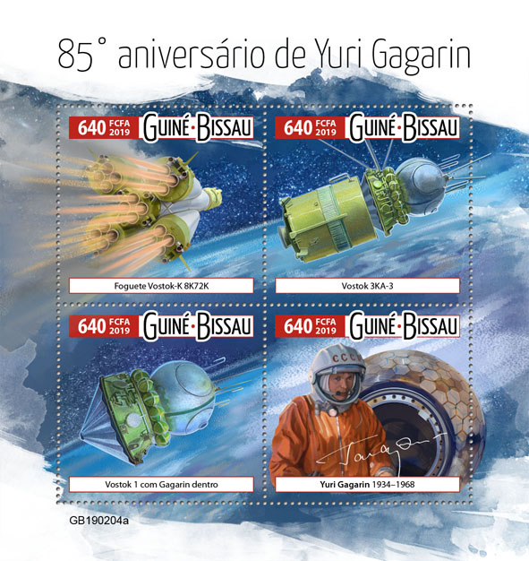 Yuri Gagarin - Issue of Guinée-Bissau postage stamps