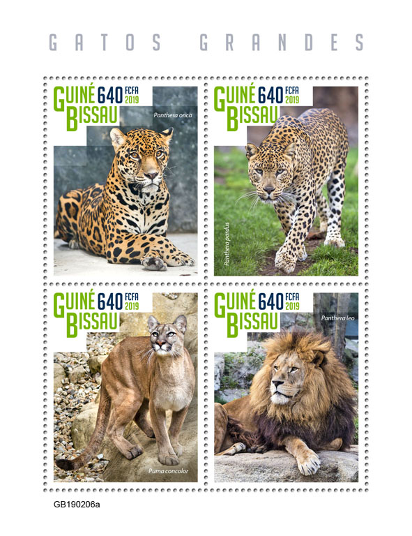 Big cats - Issue of Guinée-Bissau postage stamps