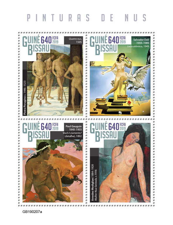 Nude art - Issue of Guinée-Bissau postage stamps
