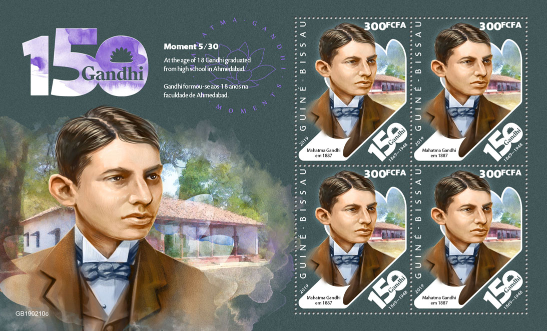 Mahatma Gandhi moments - Issue of Guinée-Bissau postage stamps