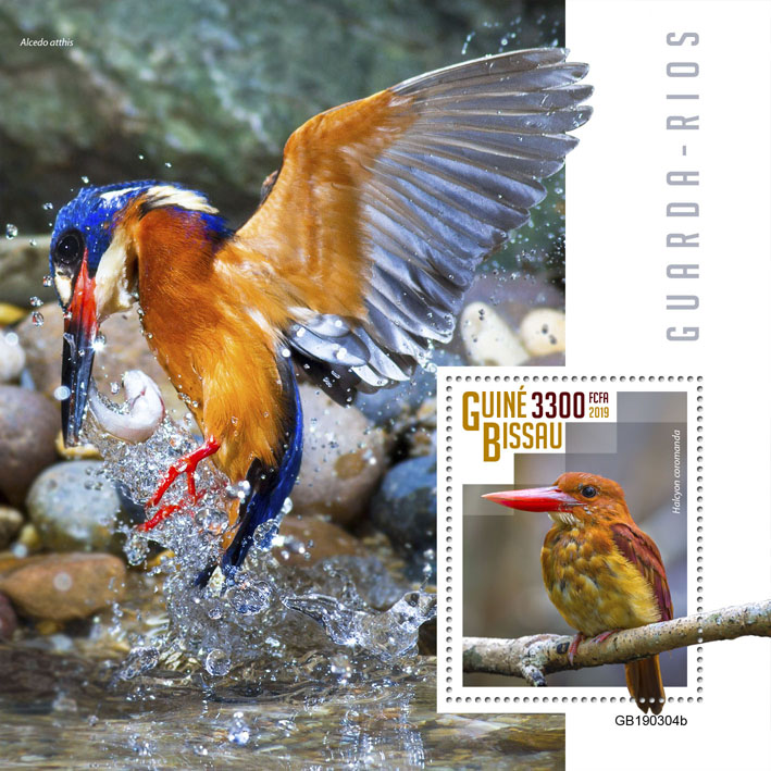 Kingfishers - Issue of Guinée-Bissau postage stamps