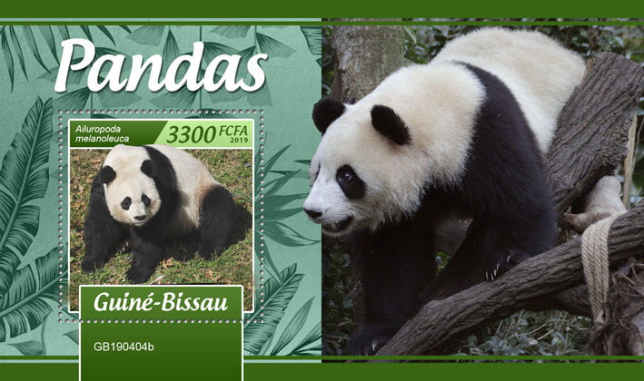 Pandas - Issue of Guinée-Bissau postage stamps