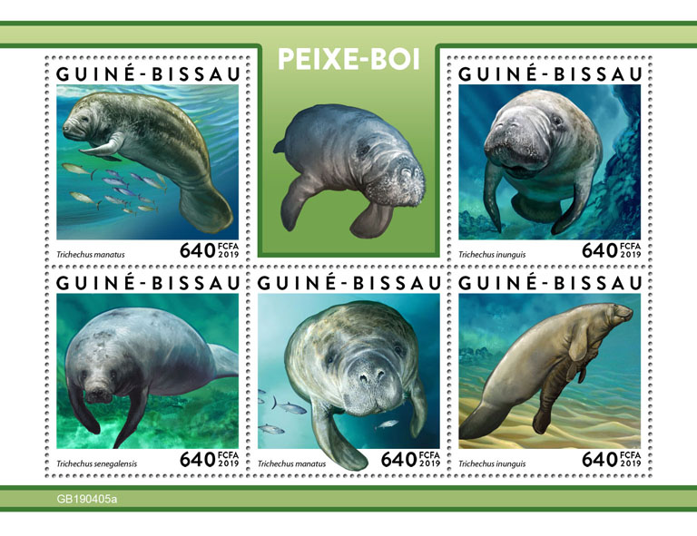Manatee - Issue of Guinée-Bissau postage stamps