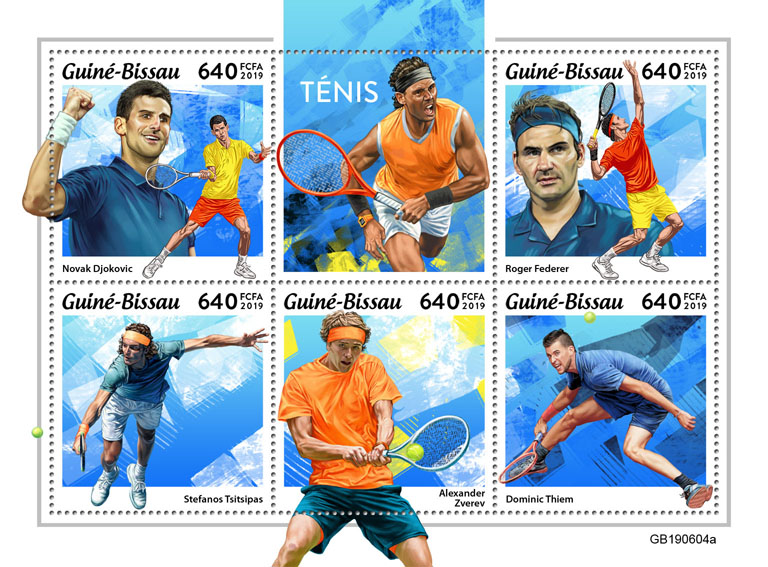 Tennis - Issue of Guinée-Bissau postage stamps