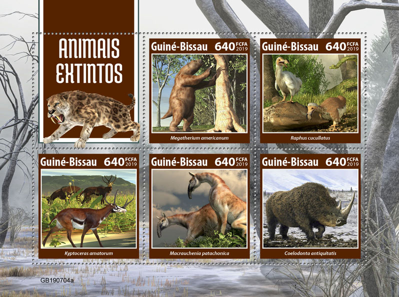Extinct species - Issue of Guinée-Bissau postage stamps